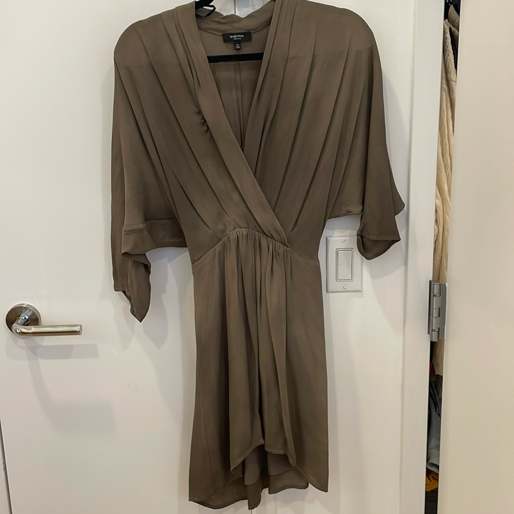 Aritzia Wilfred silk dress brown khaki size XXS
